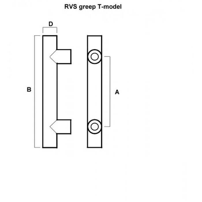 T-greep 38mm lengte 1901-2200mm